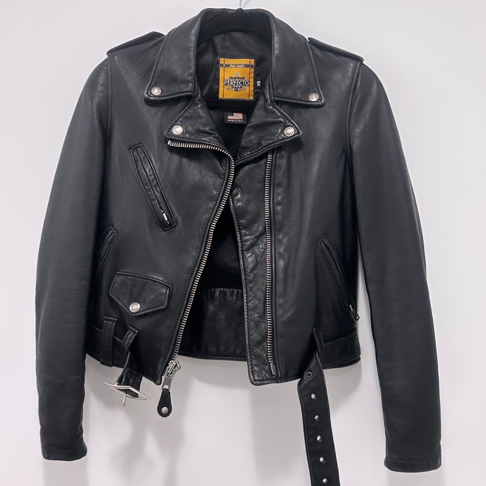 Schott Perfecto Cropped Leather Jacket